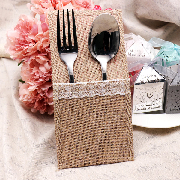 Pouch Pocket Lace Cutlery Holder