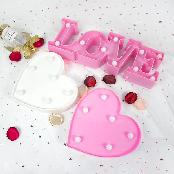 Valentine's 3D LED Letters and Hearts