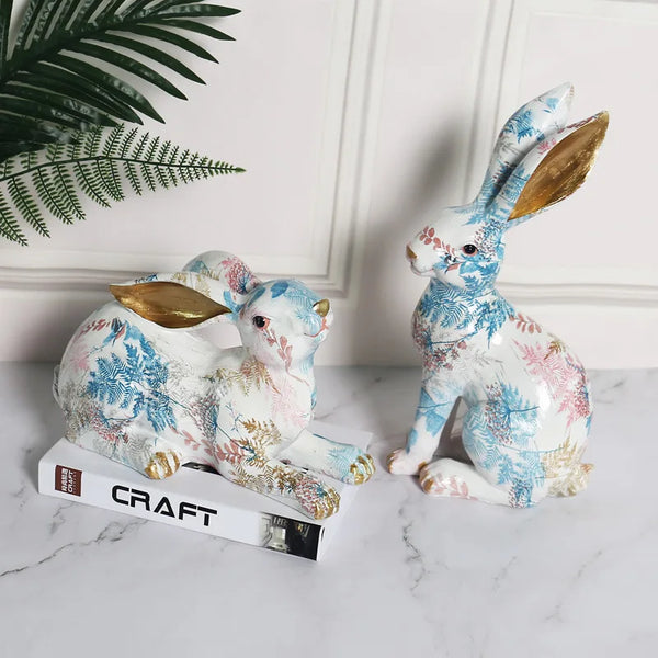 Floral Rabbit Figures