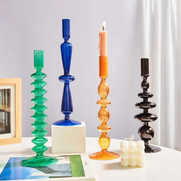 Glass Candlestick Holders