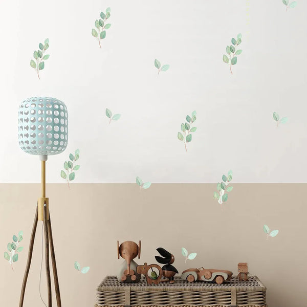 Boho Green Leaves Wall Stickers