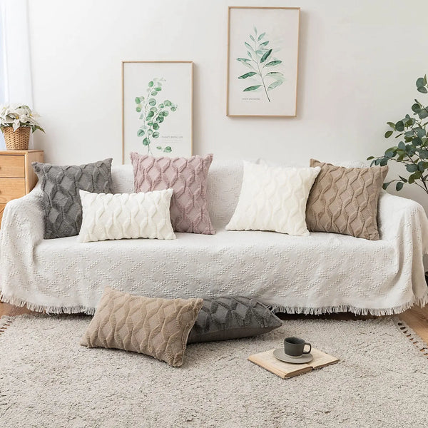 Cushion Cover Plush Pillow Cover for Sofa Living Room Grometric Housse De Coussin 45*45 Decorative Pillows Nordic Home Decor